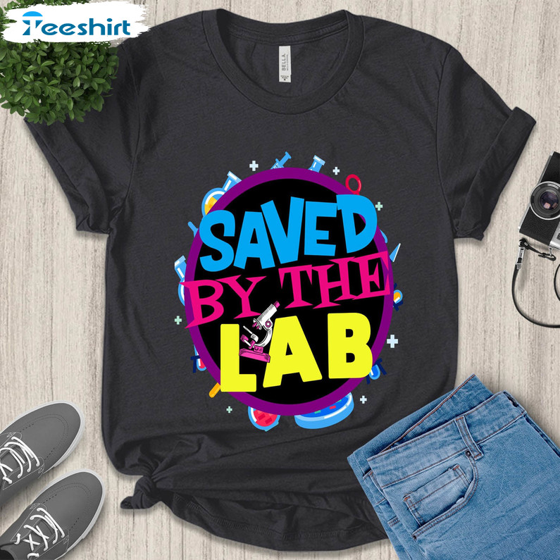 Saved By The Lab Shirt, Phlebotomy Week Lab Week 2023 Unisex Hoodie Short Sleeve