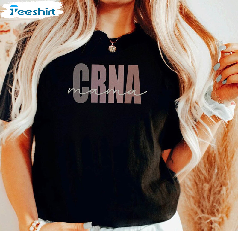 Crna Mom Shirt, Nurse Anesthetist Mama Unisex Hoodie Short Sleeve