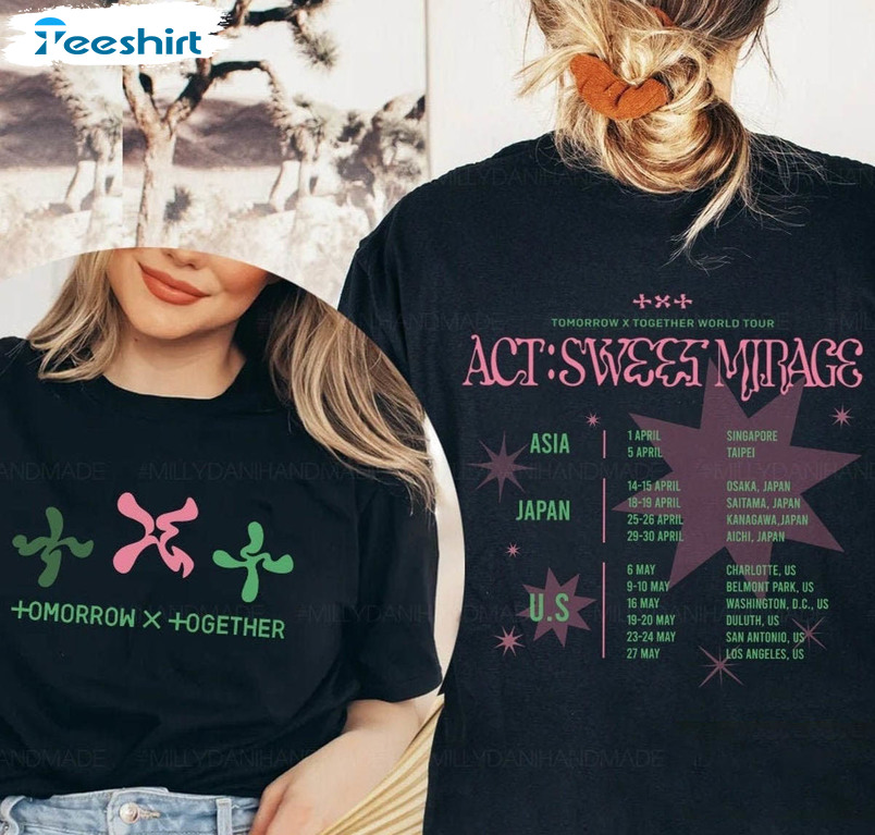 Tomorrow X Together World Tour Shirt, Txt Act Mirage Tour Crewneck Unisex Hoodie