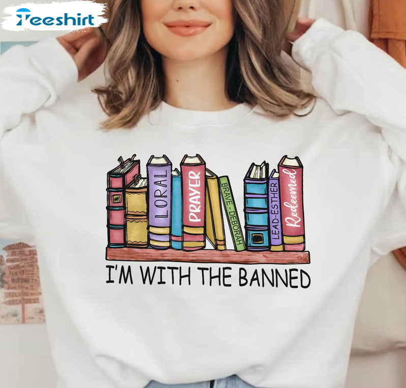 I'm With The Banned Vintage Shirt, Reading Lover Crewneck Short Sleeve