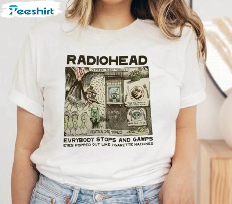 Radiohead Vintage 2000 Shirt, Rock Music Trendy Long Sleeve Short Sleeve