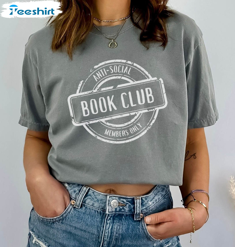 Anti Social Book Club Shirt, Bookish Book Lover Unisex Hoodie Long Sleeve