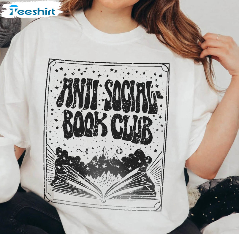 Anti Social Book Club Trendy Shirt, Booktrovert Book Lover Unisex T-shirt Unisex Hoodie