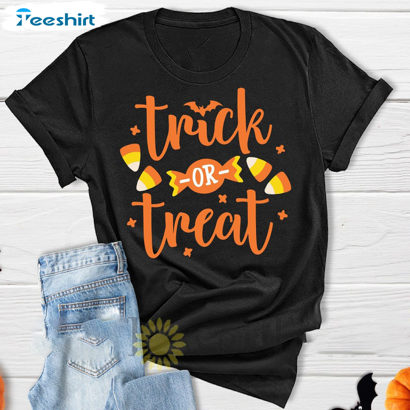 Funny Halloween Trick Or Treat T-Shirt, Toddler Halloween Crewneck Sweatshirt