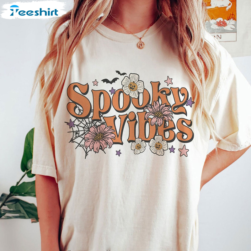 Spooky Vibes T-Shirt, Colors Reg Retro Fall Shirt