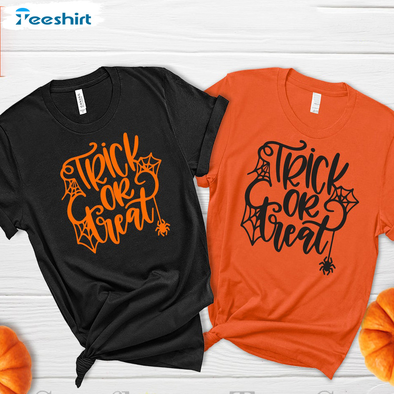 Trick Or Treat Shirt Halloween, Funny Desgin For Halloween Crewneck Sweatshirt