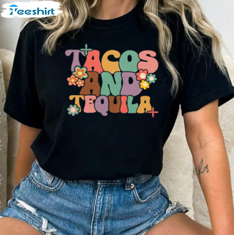 Tacos And Tequila Vinatge Shirt, Margarita Drinking Unisex T-shirt Short Sleeve