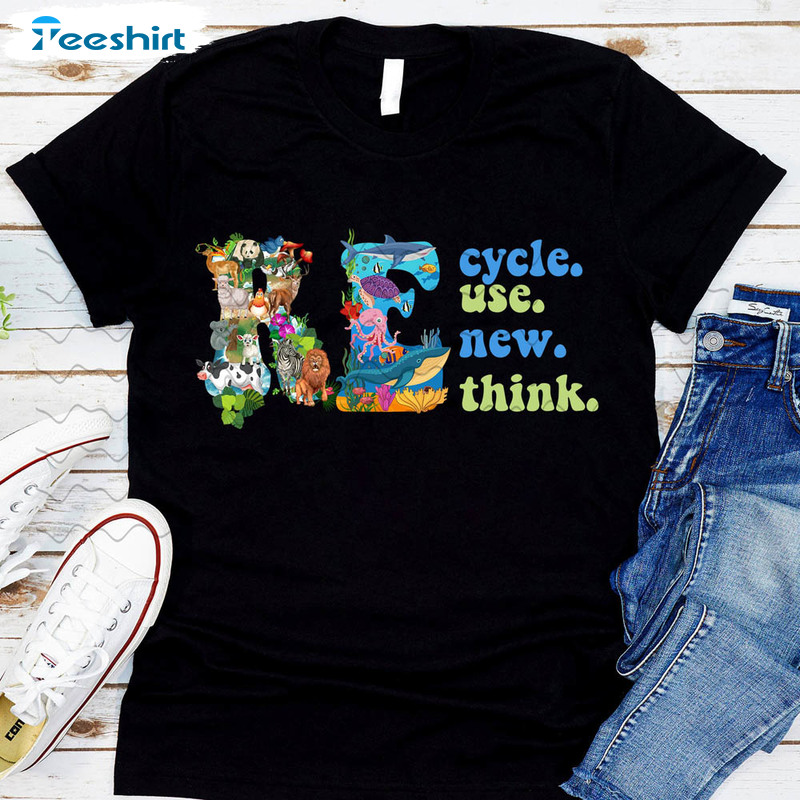 Recycle Reuse Renew Rethink Earth Shirt, Everyday Earth Day Short Sleeve Unisex T-shirt