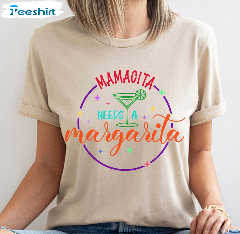 Mamacita Needs A Margarita Shirt, Cinco De Mayo Unisex Hoodie Short Sleeve