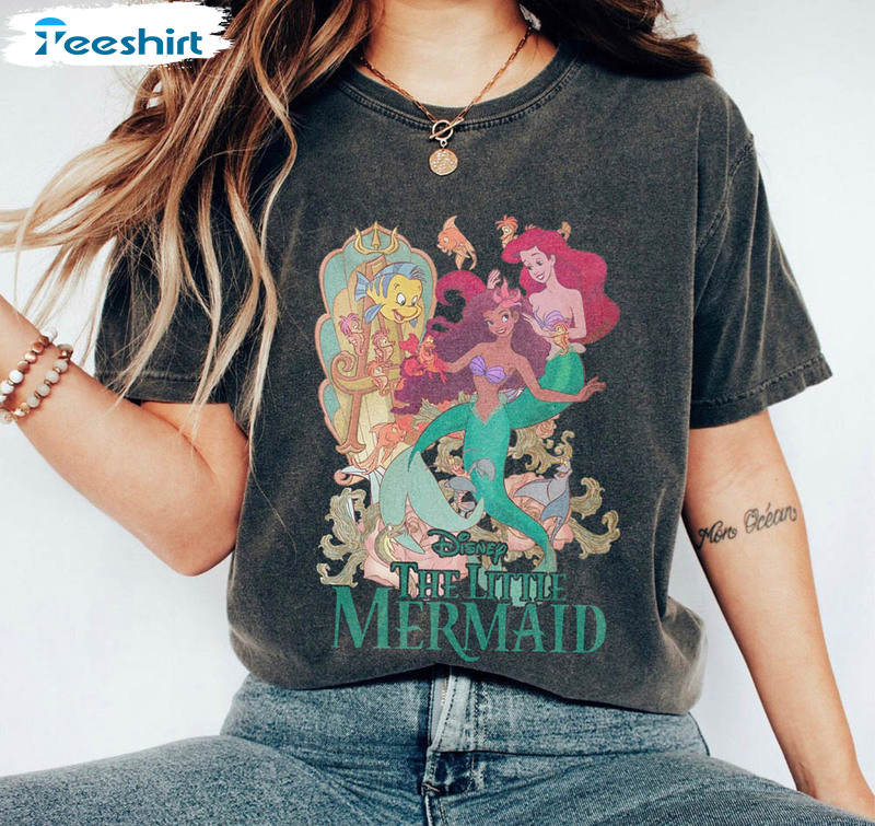 Retro Little Mermaid Funny Shirt, Black Queen Unisex T-shirt Unisex Hoodie