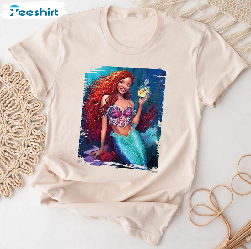 Little Mermaid Black Girl Magic Shirt, Black Queen Unisex T-shirt Short Sleeve