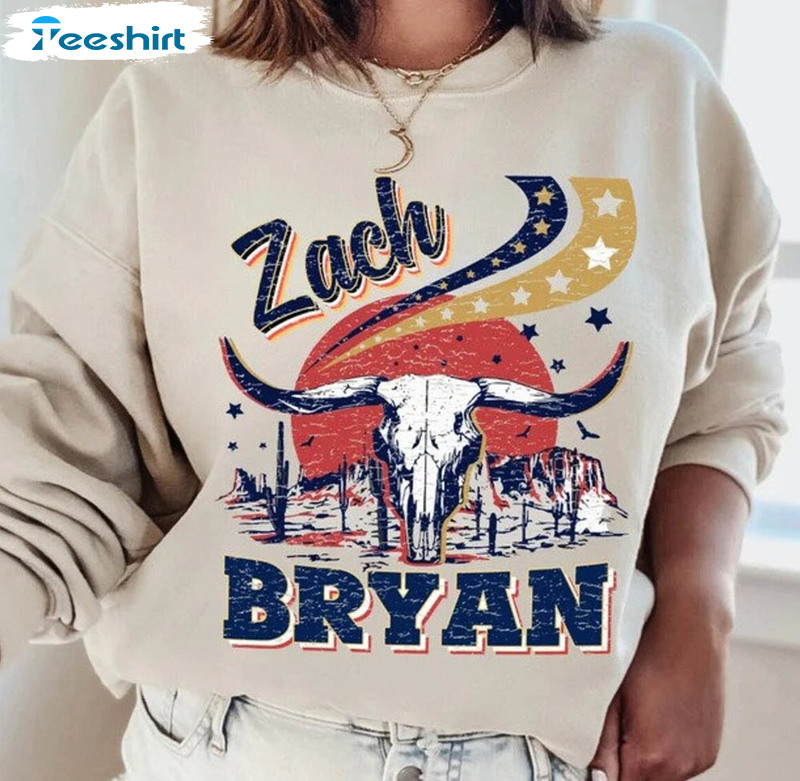 Zach Bryan Retro Bull Horns Shirt, American Heartbreak Unisex Hoodie Sweatshirt