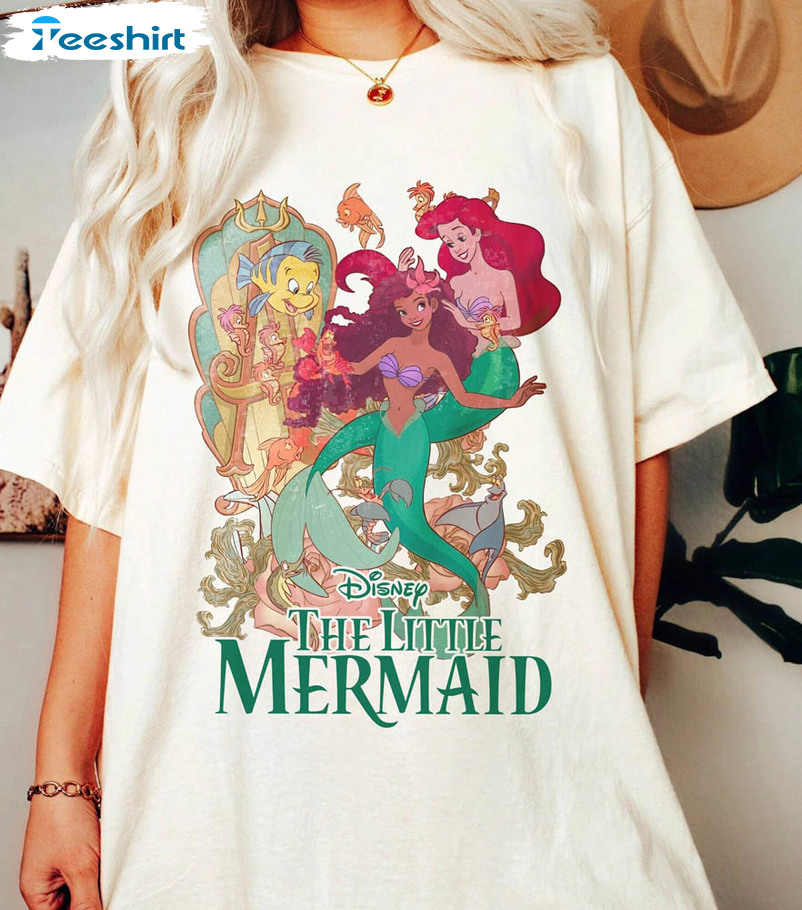 Retro Little Mermaid Shirt, Black Girl Magic Short Sleeve Unisex T-shirt
