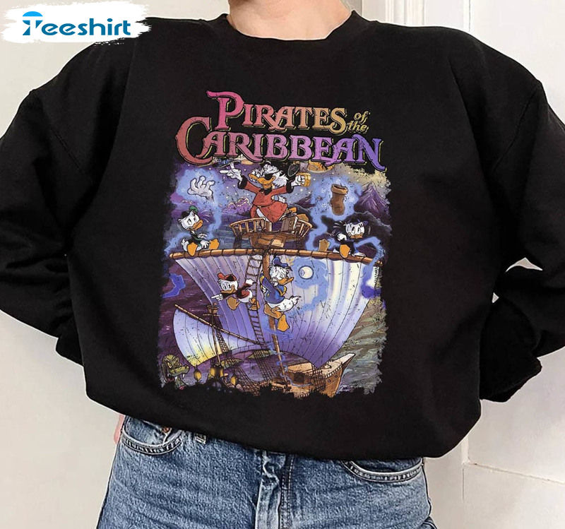 Donald Duck Caribbean Shirt, Retro Pirated Of The Caribbean Donald Duck Unisex Hoodie Crewneck