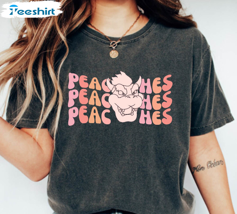 Peaches Peaches Peaches Mario Bros Shirt, Princess Peach Short Sleeve Unisex T-shirt