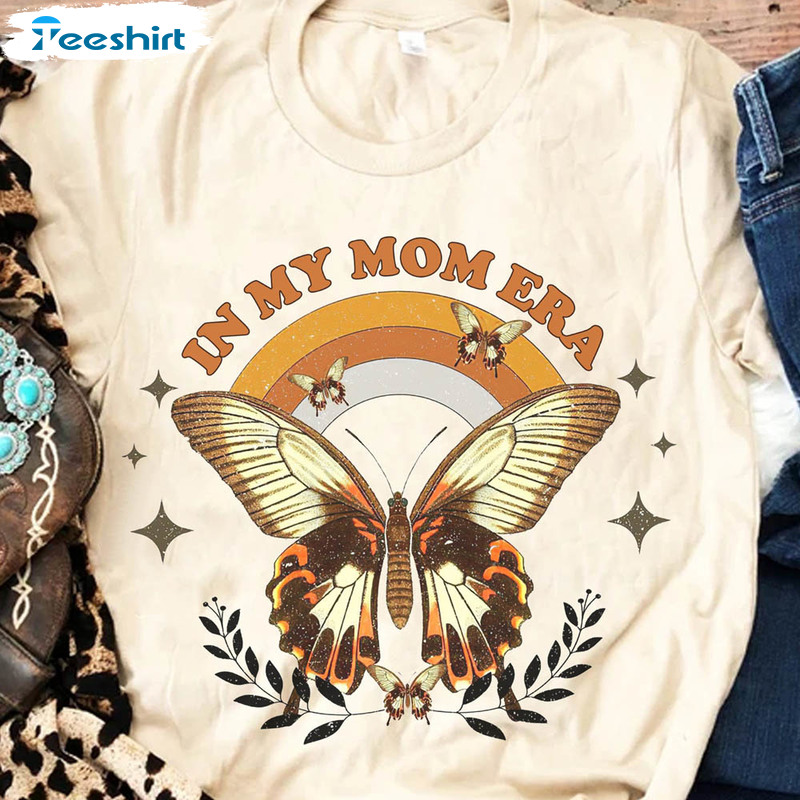 Mom Era Butterfly Cute Shirt, Mothers Day Unisex T-shirt Long Sleeve