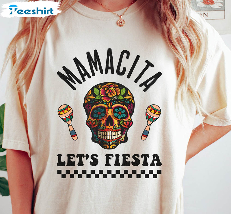 Mamacita Let's Fiesta Shirt, Cinco De Mayo Margarita Long Sleeve Unisex Hoodie