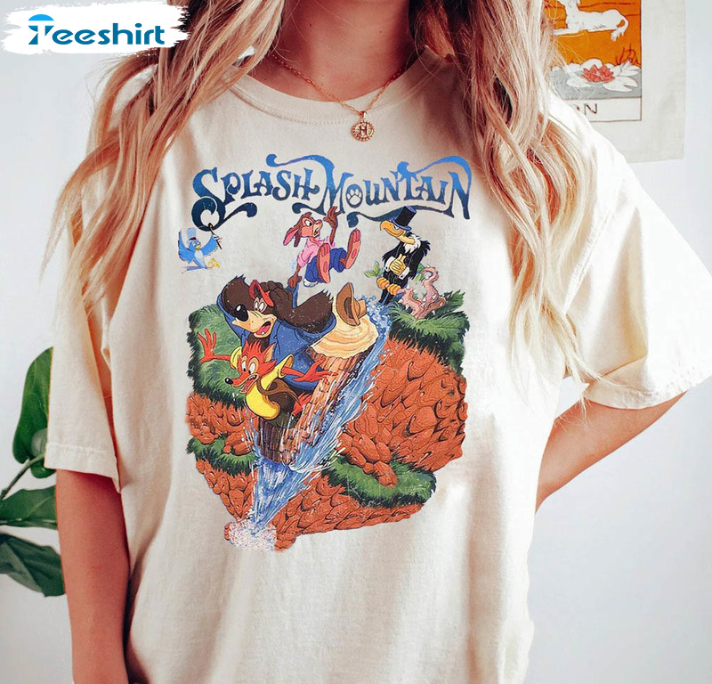 Retro Disneyland Splash Mountain Shirt, Brer Rabbit Brer Bear Brer Fox Disney Short Sleeve Crewneck
