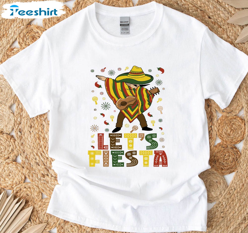 Let's Fiesta Trendy Shirt, Cinco De Mayo Unisex T-shirt Short Sleeve