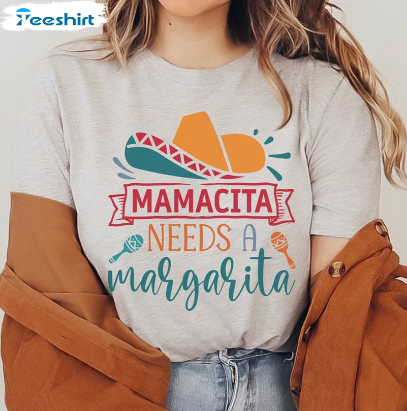 Mamacita Needs A Margarita Shirt, Bachelorette Fiesta Long Sleeve Unisex Hoodie