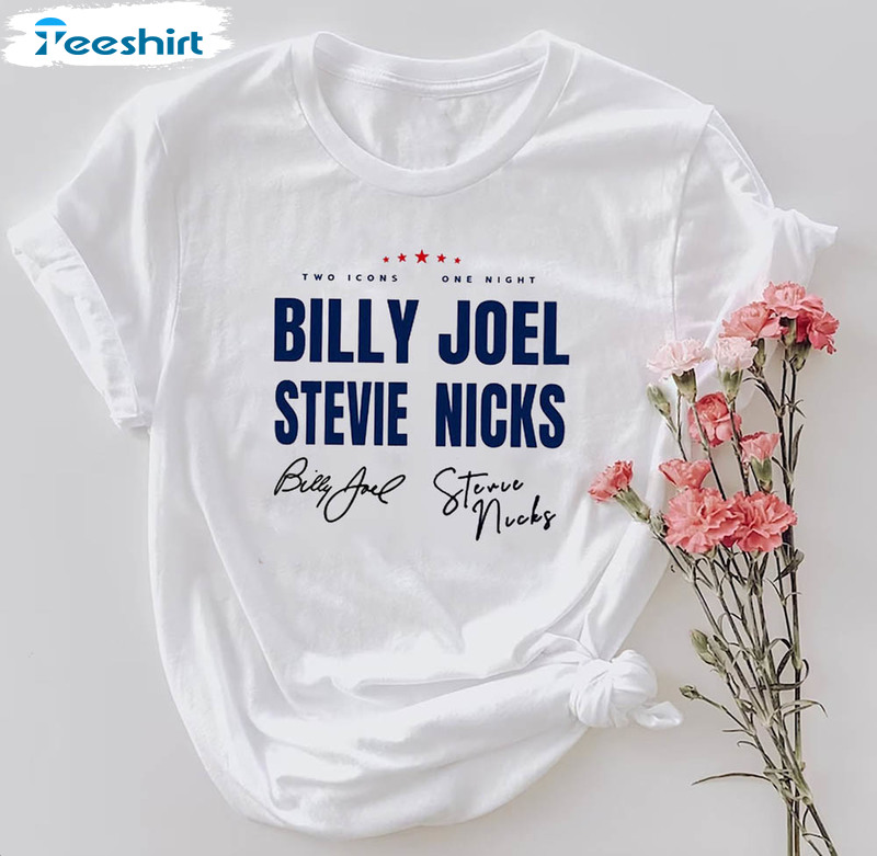 Signature Billy Joel Stevie Nick Tour Shirt, Billy Joel Tour Short Sleeve Sweatshirt