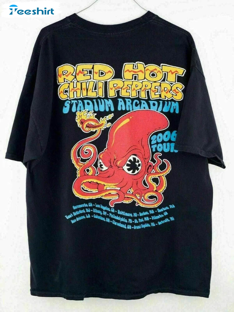 Red Hot Chili Peppers Octopus 1983 Shirt, Funk Rock Band Crewneck Unisex T-shirt