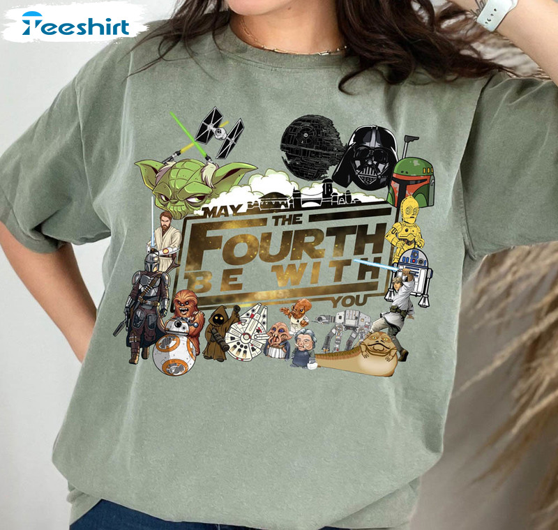 May The 4th Be With You Trendy Shirt, Disney Star Wars Day Crewneck Sweatshirt