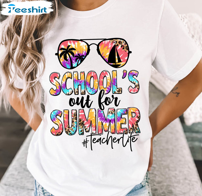 Schools Out For Summer Shirt, Trendy Summer Vacation Unisex Hoodie Short Sleeve
