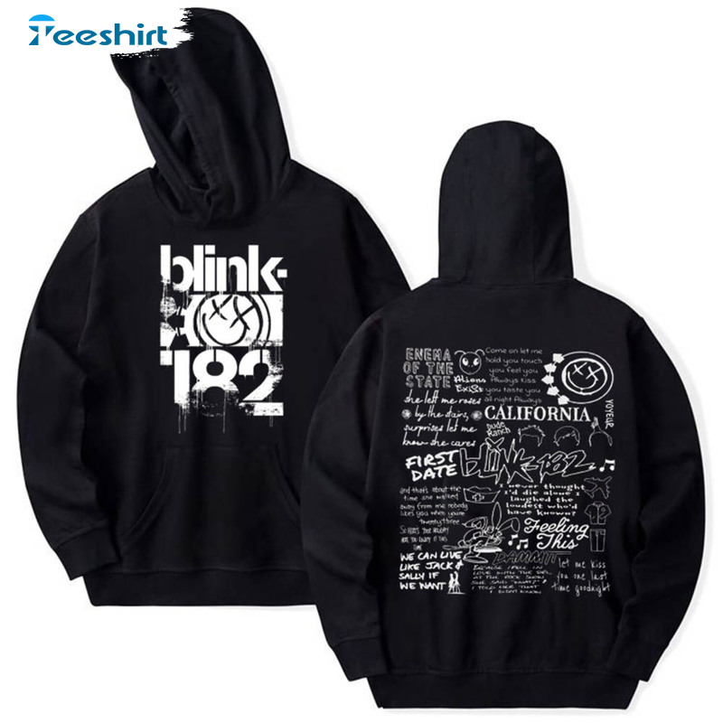 Blink182 The World Tour Shirt, Blink Smile 182 Unisex T-shirt Hoodie