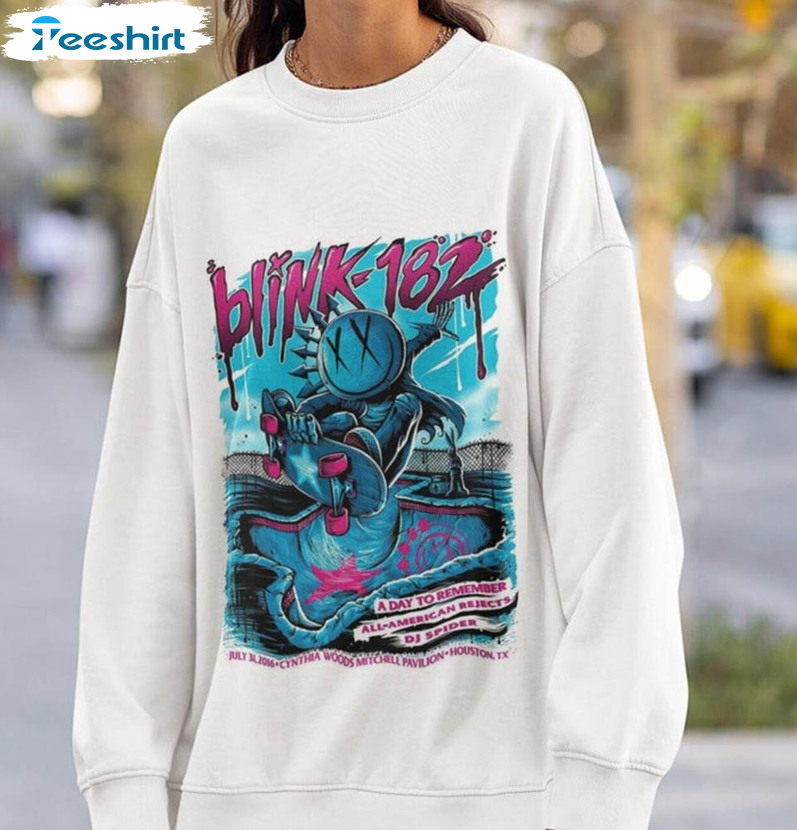 Vintage Blink 182 Sweatshirt Shirt, Blink 182 Music Band Hoodie Short Sleeve