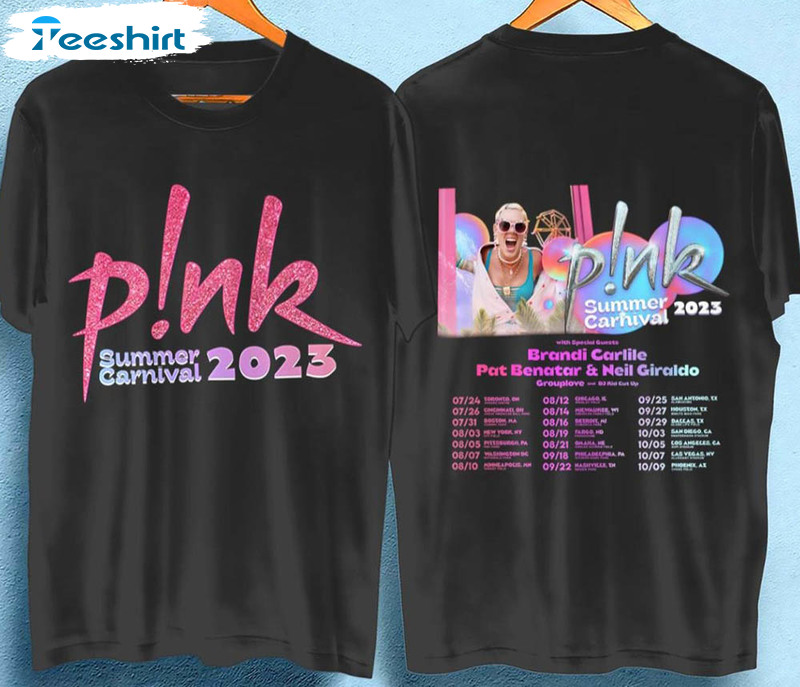 Pink Summer Carnival 2023 Tour Shirt, Pink Tour Hoodie Short Sleeve