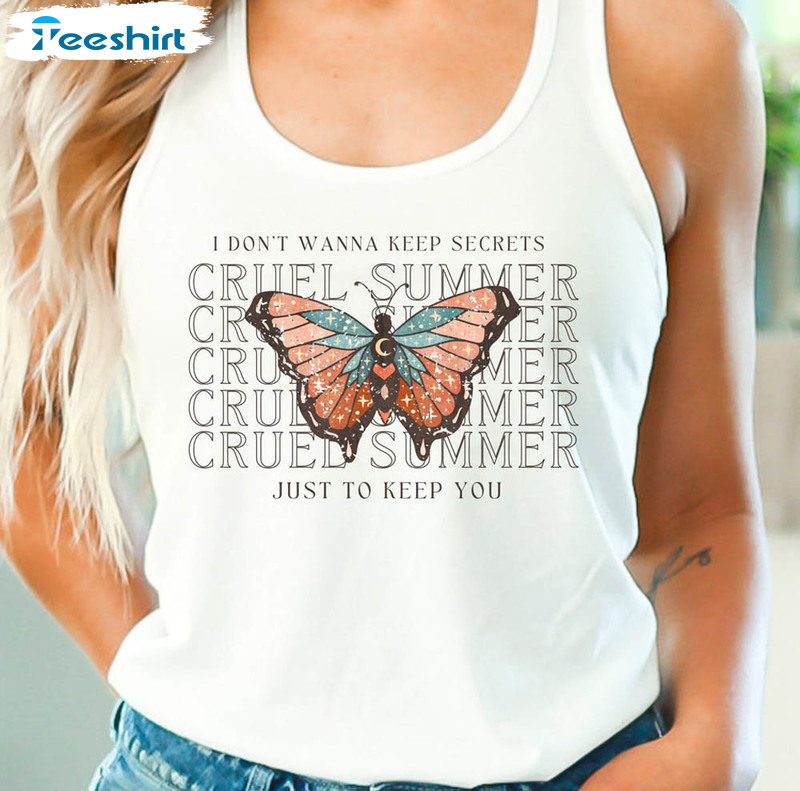 Cruel Summer Butterfly Shirt, Taylor Lover Crewneck Short Sleeve