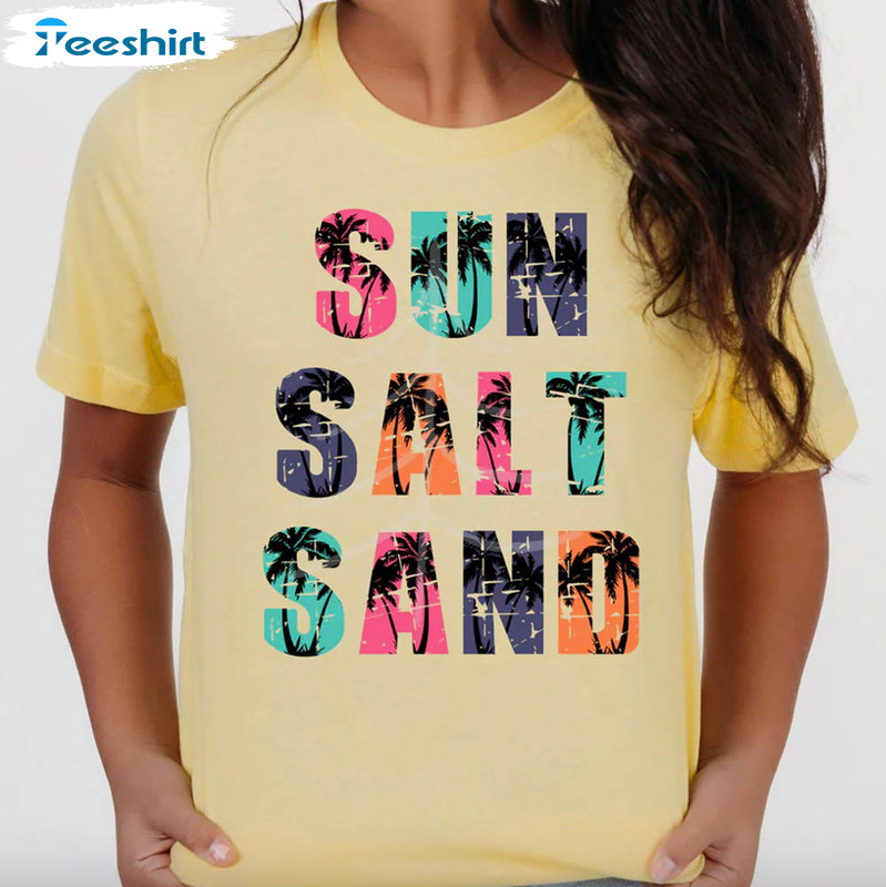 Sun Salt Sand Shirts, Beach Summer Unisex T-shirt Short Sleeve