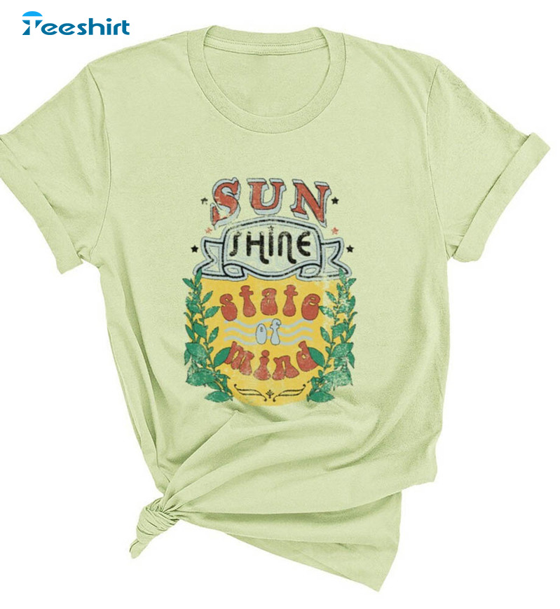 Sunshine State Of Mind Retro Shirt, Groovy Tee Tops Long Sleeve