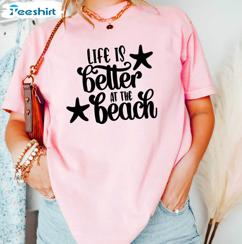 Life Is Better At The Beach Shirt, Happiness Is The Beach Beach Long Sleeve Short Sleeve