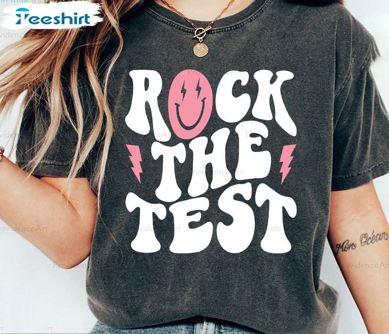 Rock The Test Vintage Shirt, Teacher Testing Long Sleeve Unisex T-shirt