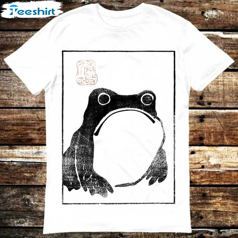 Unimpressed Frog Meme Shirt, Funny Long Sleeve Crewneck