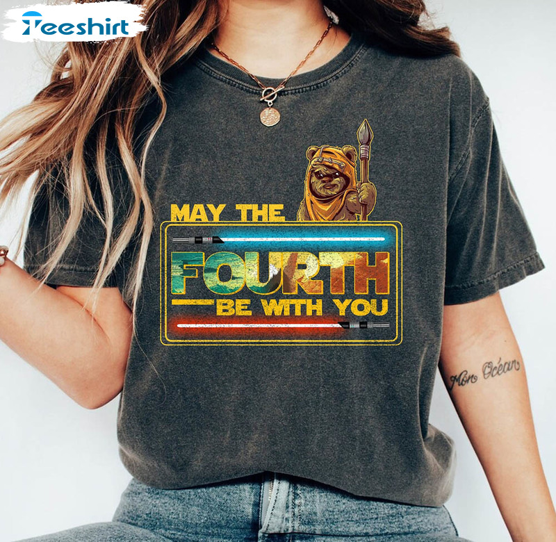 Retro May The 4th Be With You Shirt, Disney Star Wars Tee Tops Short Sleeve