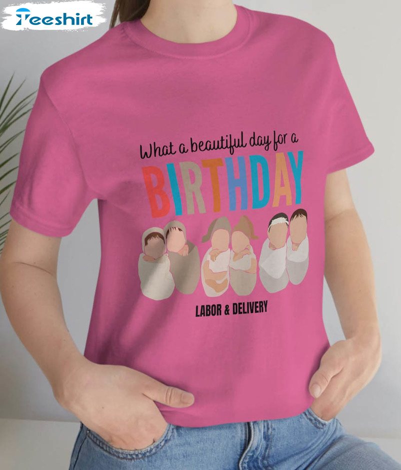 What A Beautiful Day To Have A Birthday Labor And Delivery Nurse Cute Sweatshirt, Unisex T-shirt