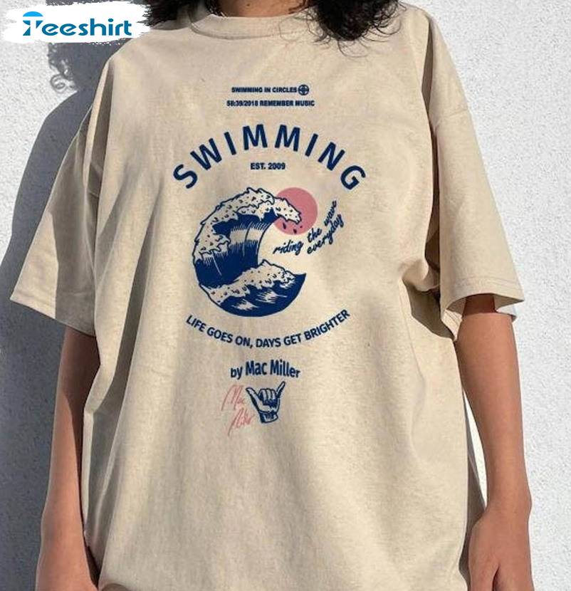 The Swimming In Wave By Mac Shirt, Trendy Music Tour Unisex T-shirt Short Sleeve