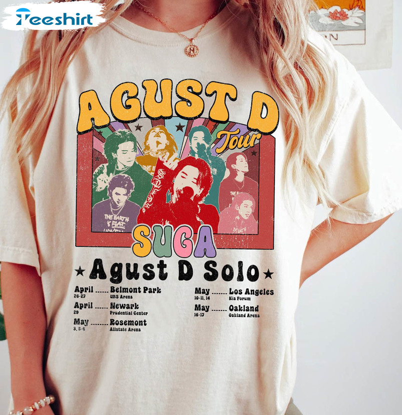 Vintage Suga World Tour Shirt, Agust D Tour 2023 Unisex T-shirt Long Sleeve