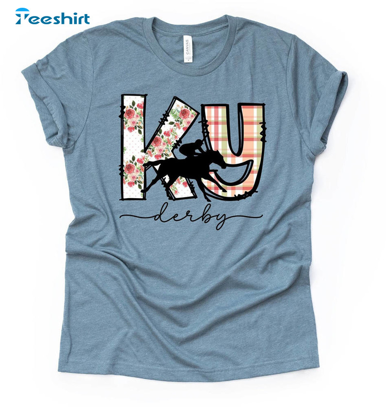 Derby Horse Racing Shirt, Kentucky And Roses Crewneck Unisex T-shirt
