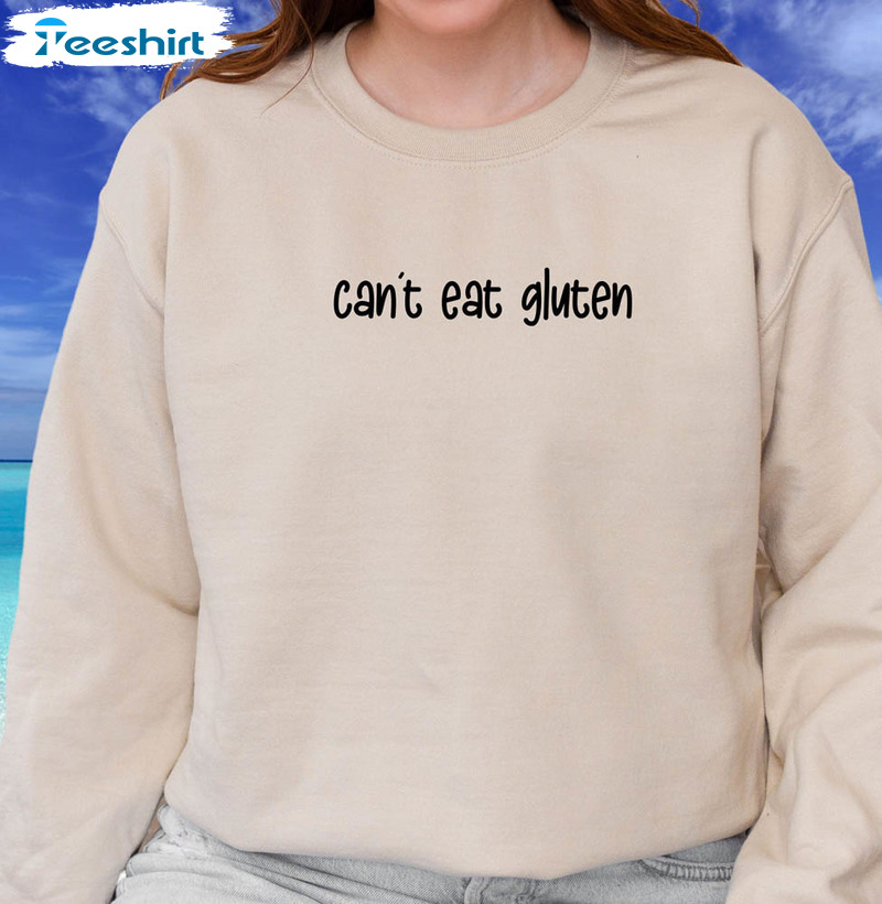 I Can't Eat Gluten It Makes My Tummy Hurts Shirt, Funny Tee Tops Short Sleeve