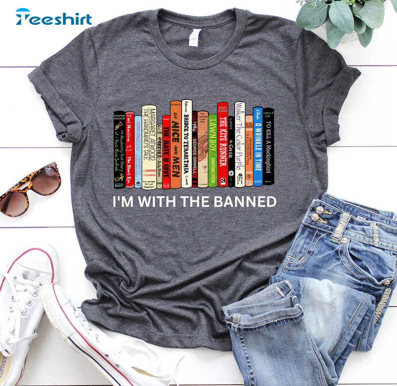 I'm With The Banned Trendy Shirt, Banned Books Long Sleeve Unisex T-shirt