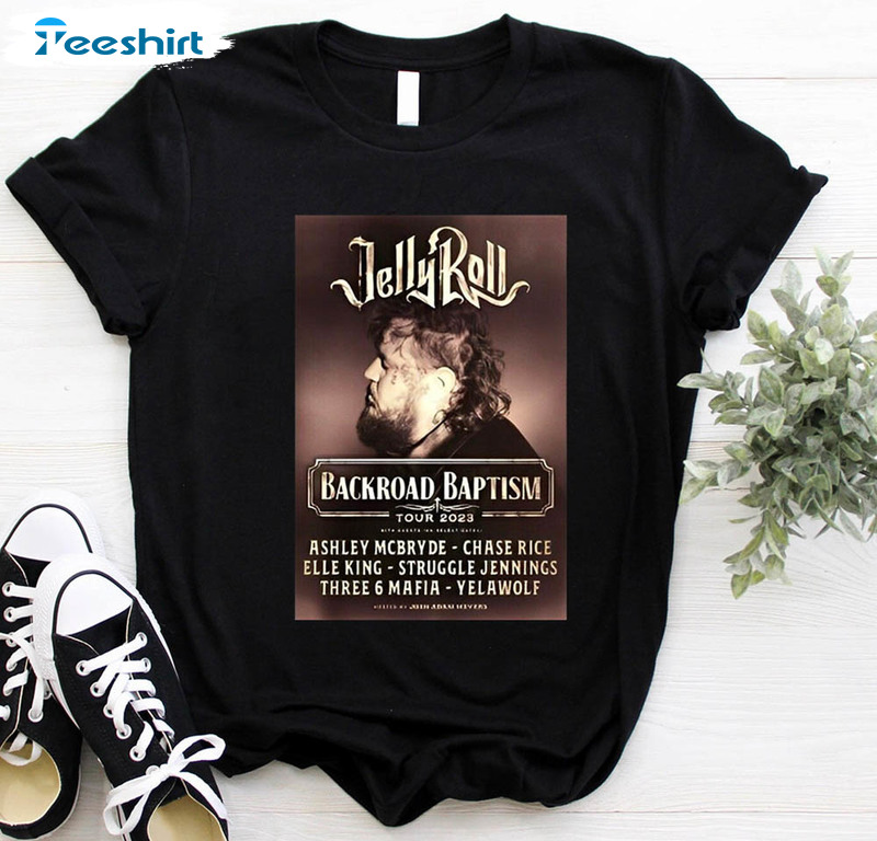 Trendy Jelly Roll Son Of A Sinner Shirt, Jelly Roll Backroad Baptism Crewneck Sweatshirt