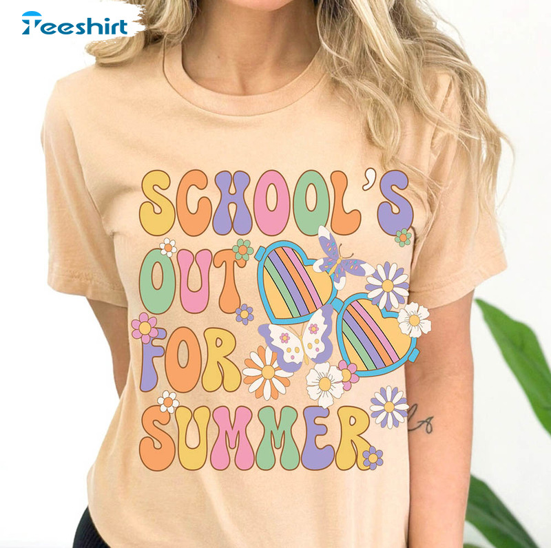 School's Out For Summer Vintage Shirt, Hello Summer Happy Last Day Of School Crewneck Unisex Hoodie