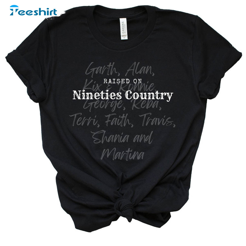 Raised On Nineties Country Shirt, Country Stars Short Sleeve Unisex T-shirt