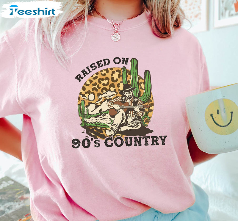 Raised On 90 S Country Leopard Shirt, Western Howdy Short Sleeve