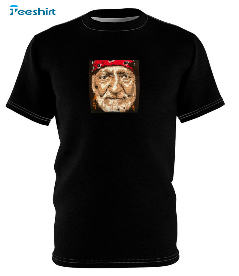 Willie Nelson Crochet Trendy Sweatshirt, Short Sleeve