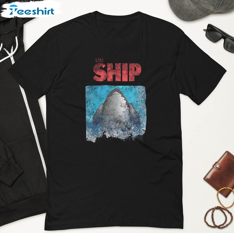 Starship Underwater Landing Shirt, Trendy Short Sleeve Unisex T-shirt